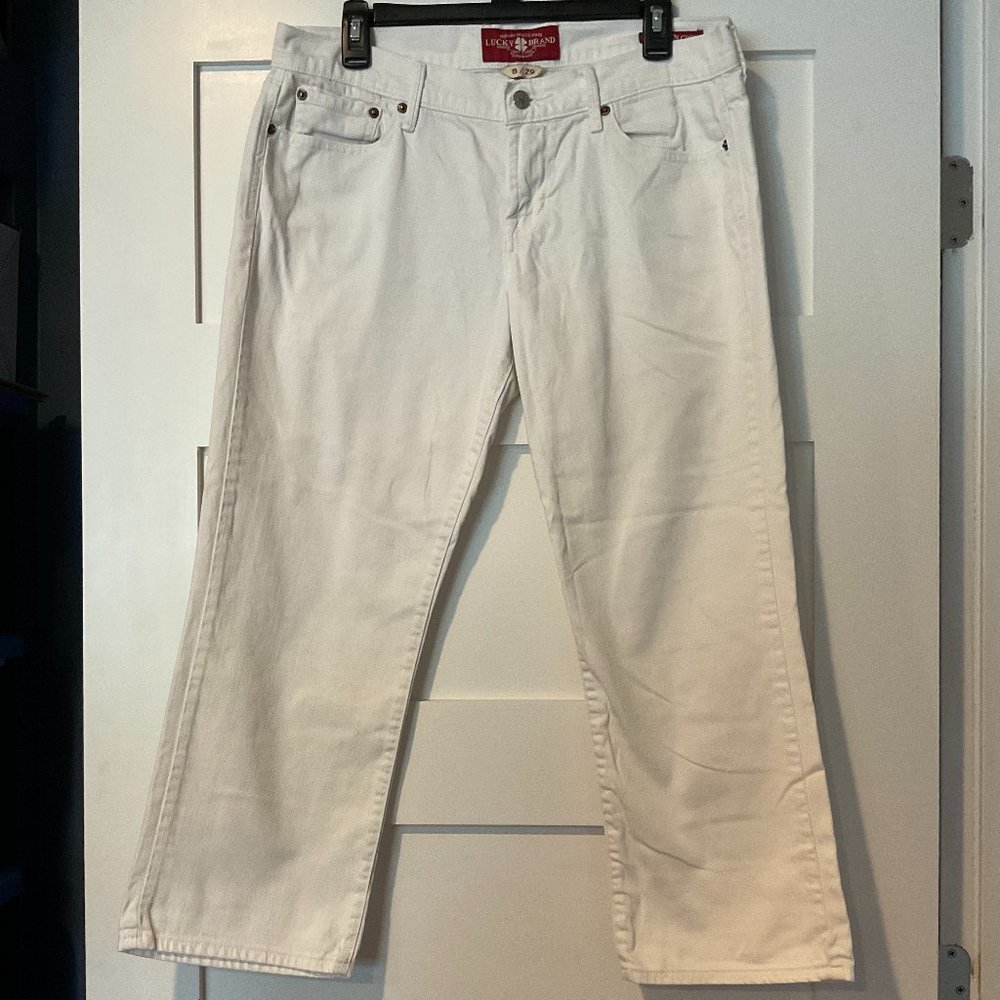 Lucky Brand White Sweet 'N Crop Jeans
